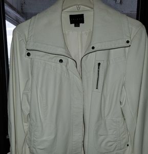 White faux leather jacket